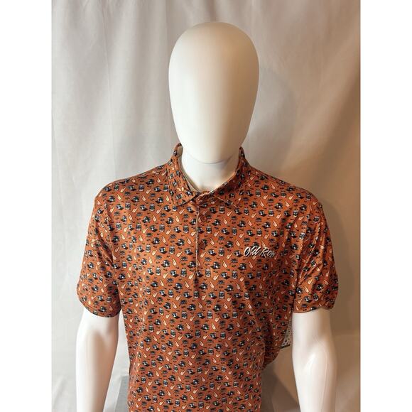 Old Row Men’s 2XL Burnt Orange #1 Pregamer Printed Polo New With Tags - Picture 1 of 5